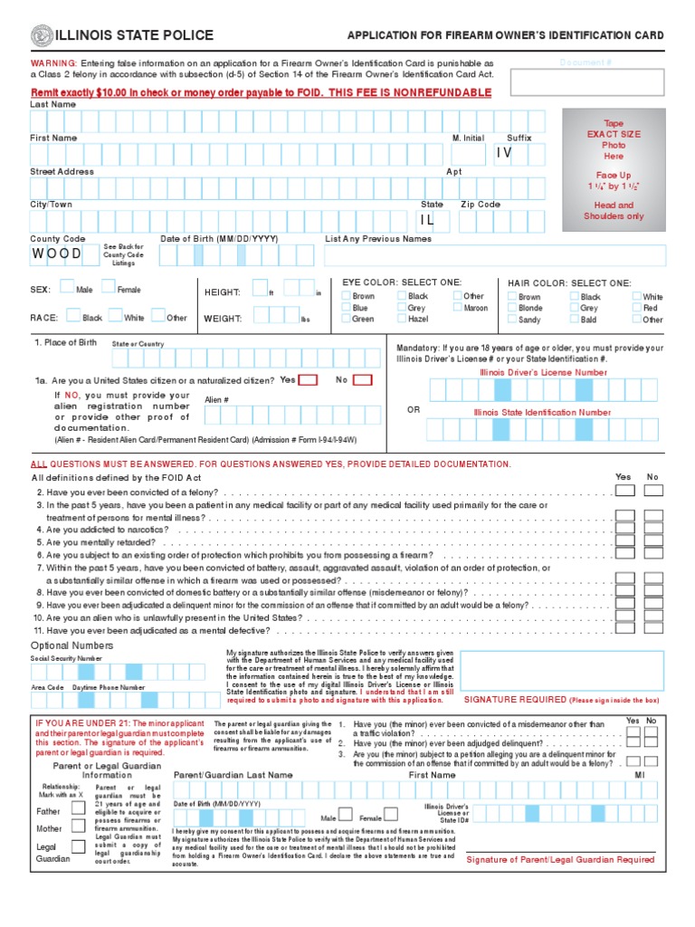 Smart FOID Application Legal Guardian Identity Document