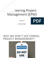Engineering Project Management (EPM) : DR Yasir Ahmad