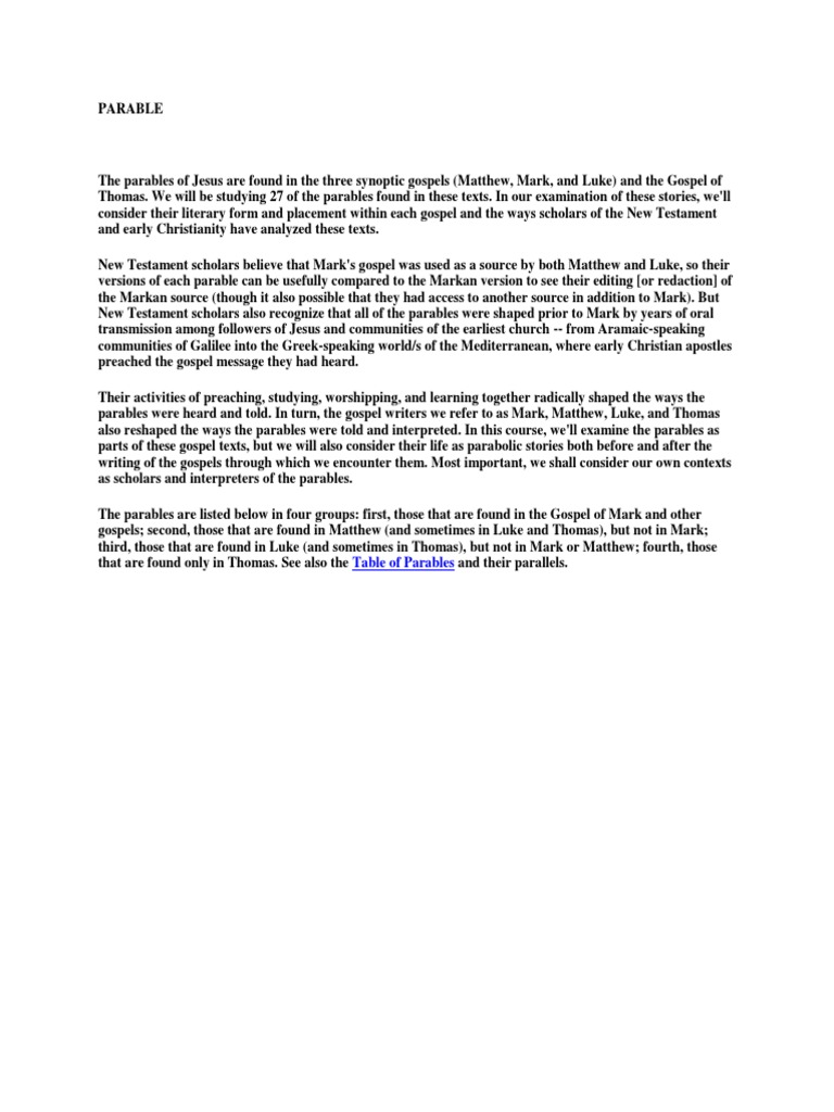 Exploring Jesus' Parables | PDF