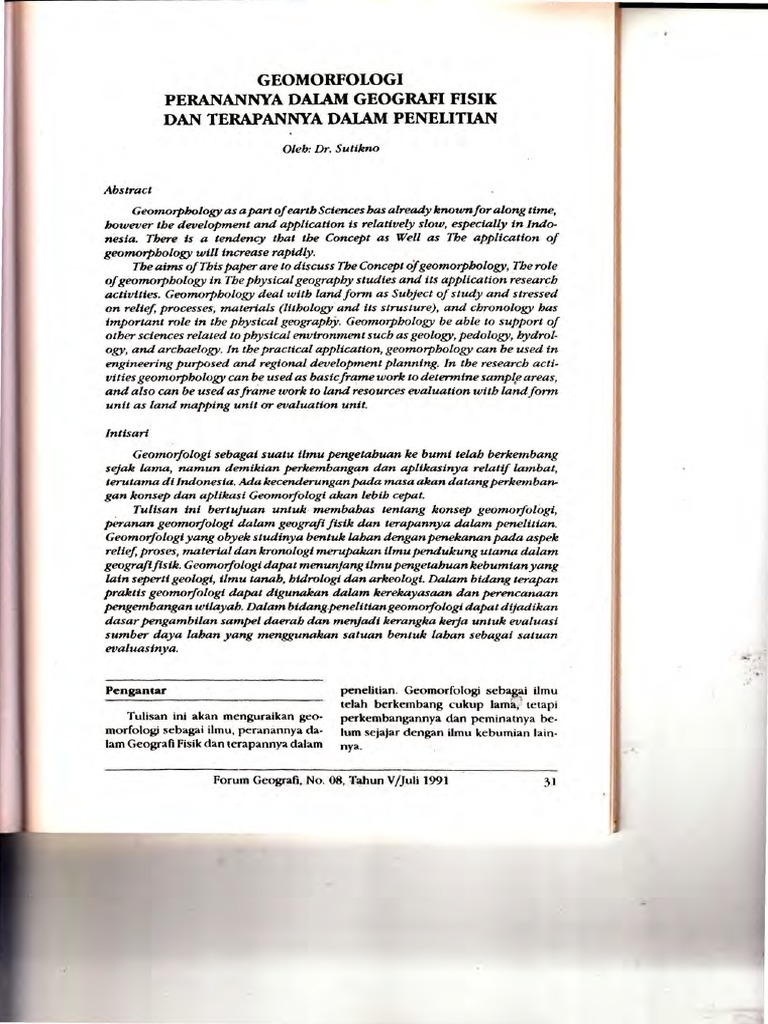 Judul Skripsi Geografi Fisik Pejuang Skripsi