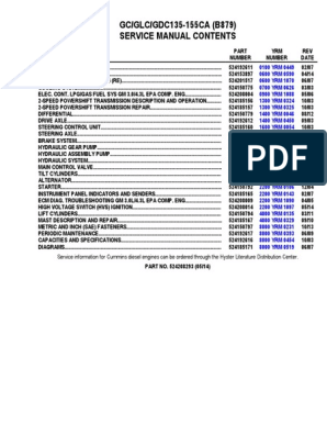 Yale B879 Gc135ca Lift Truck Service Repair Manual Pdf Leak Transmission Mechanics