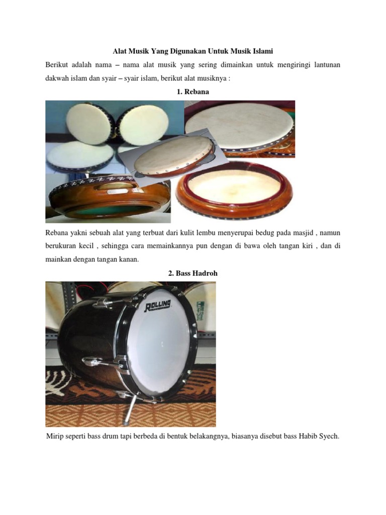 Alat Musik Yang Digunakan Untuk Musik Islami | PDF
