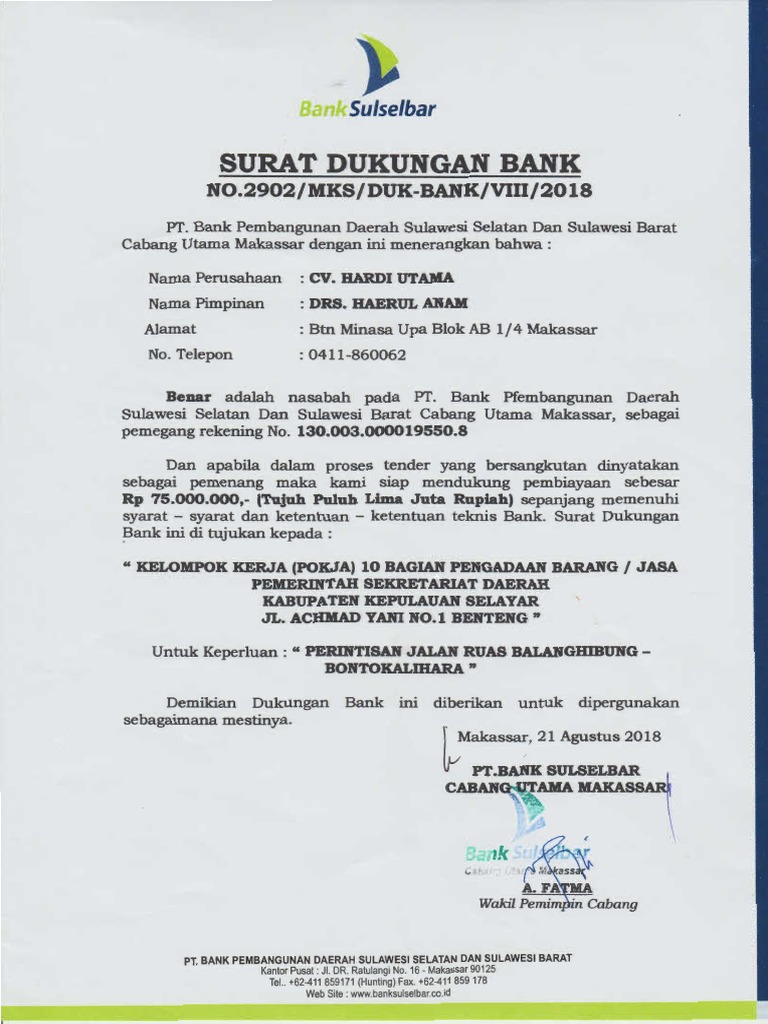 Dukungan Bank