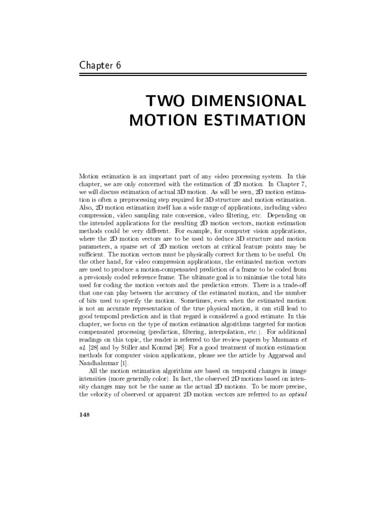 2D Motion Estimation | PDF | Least Squares | Mathematical Optimization