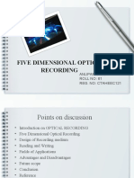 Five Dimensional Optical Recording: Anupama V.C Roll No: 61 Reg. No: Ctaheec121