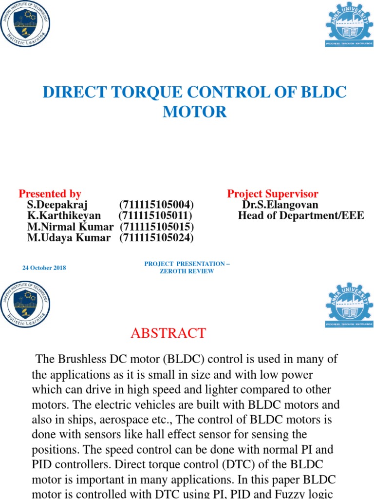 Direct Torque Control of BLDC Motors | PDF | Power Inverter | Magnetic ...