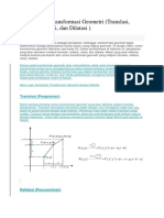 Rumus Pada Transformasi Geometri