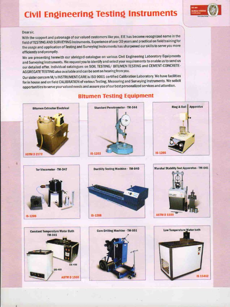 Civil Lab Instruments PDF | PDF