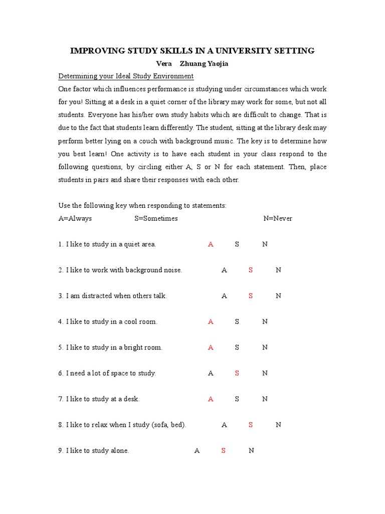 Learning Environment Inventory | PDF | Classroom | Cognitive Science