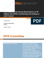 The Impact of The Brand Restrictions On IP Rights and INTA's Monitoring and Acting On Such Issues