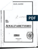 El Aanalfabetismo - Julio Catro - Montevideo 1940 (105 Pág)