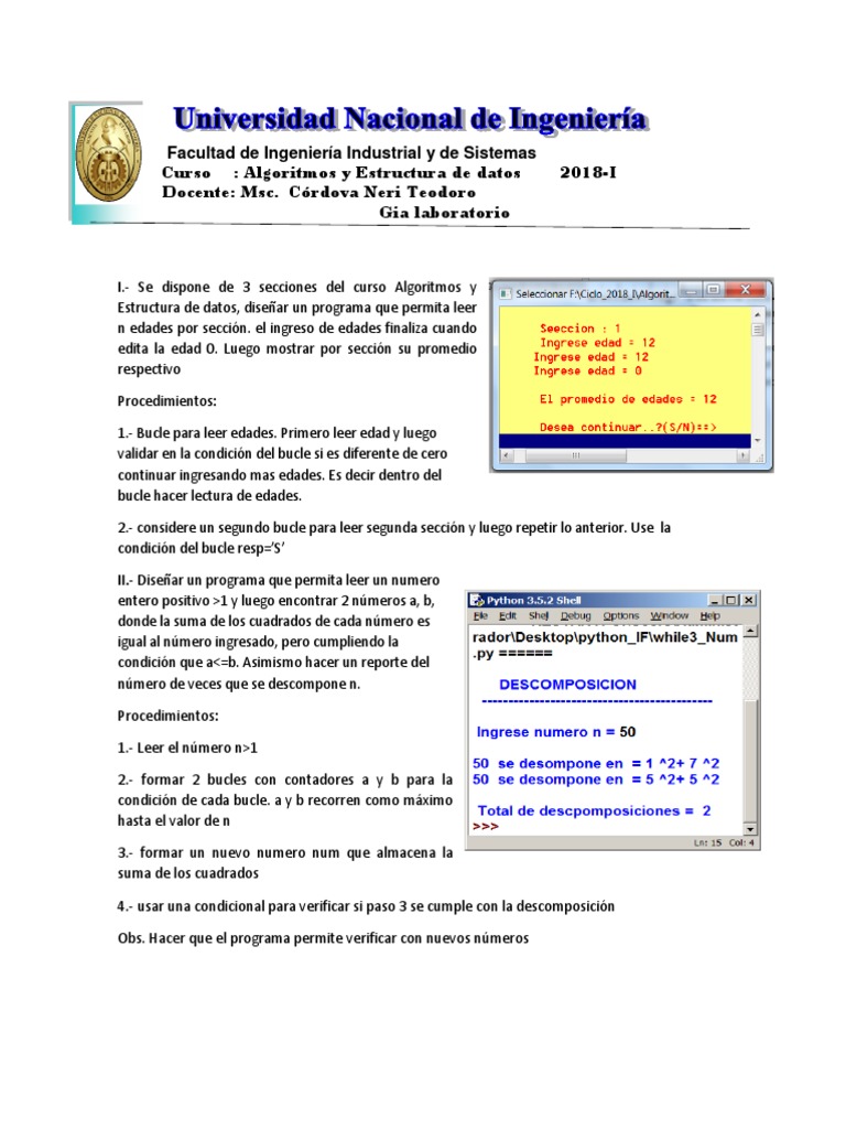 Programas de Algoritmos y Estructuras | PDF | Algoritmos | Programa de ...