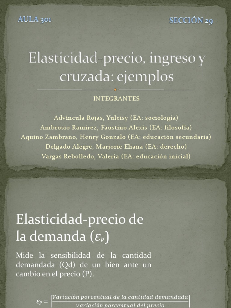 Elasticidad Precio. Ingreso y Cruzada-1 | PDF | Elasticidad (economía ...