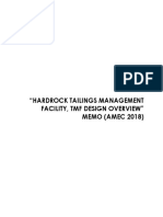 "Hardrock Tailings Management Facility, TMF Design Overview" MEMO (AMEC 2018)