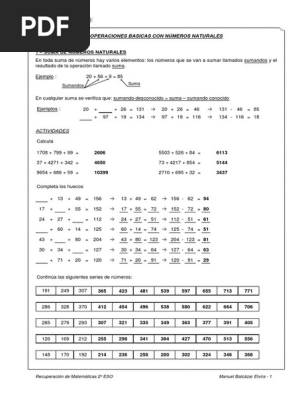 Soluciones Del Cuaderno De Recuperacion De Matematicas 2º Eso Pdf Division Matematicas Exponenciacion