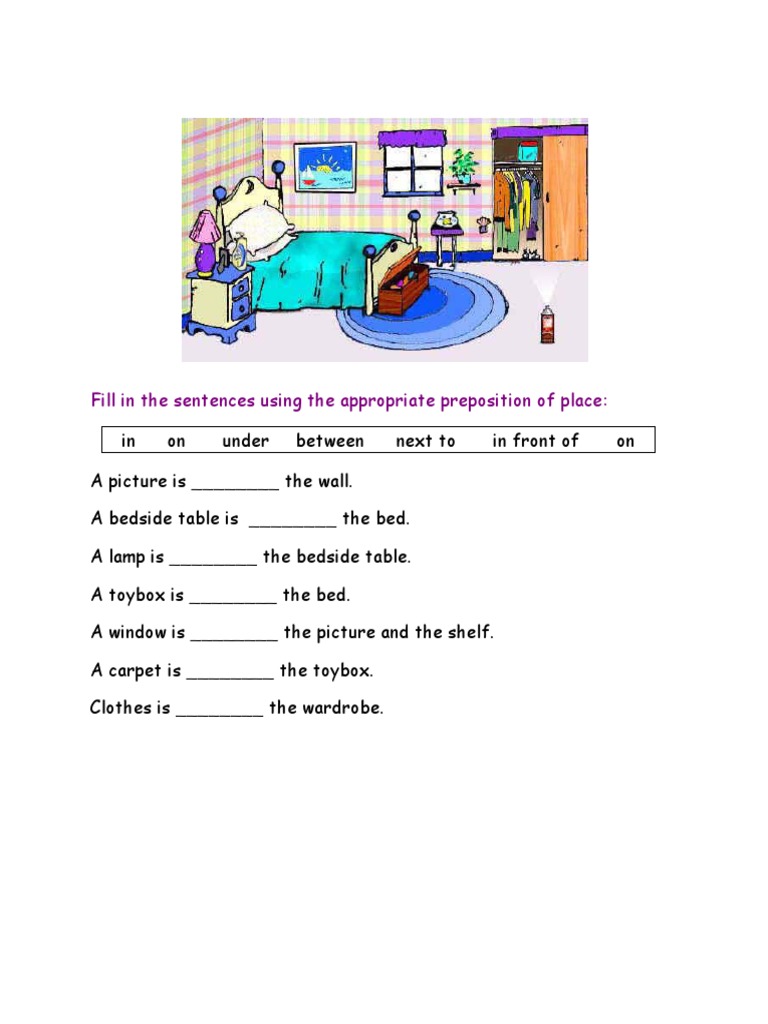 Fill in The Sentences Using The Appropriate Preposition of Place | PDF