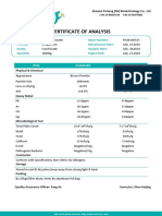 Longan Powder Certificate of Analysis