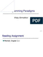 Programming Paradigms: Vitaly Shmatikov