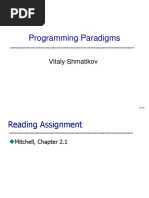 Programming Paradigms: Vitaly Shmatikov