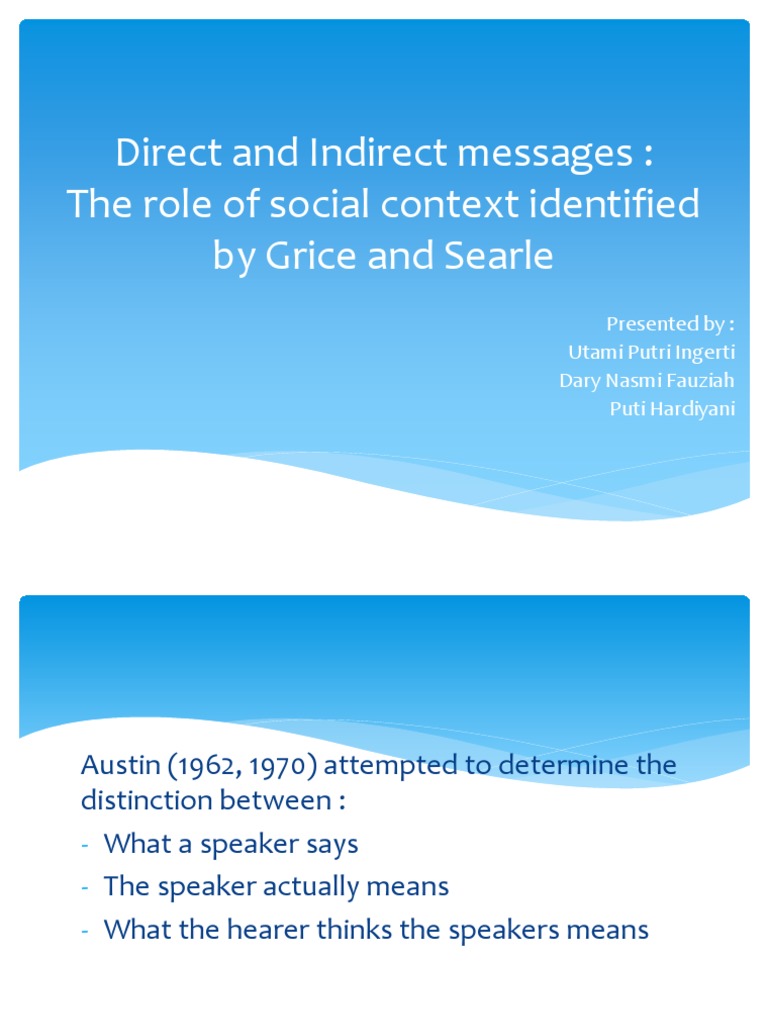 Understanding Direct and Indirect Messages | PDF | Linguistics | Cognition
