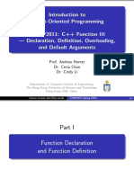 Introduction To Object-Oriented Programming COMP2011: C++ Function III - Declaration, Definition, Overloading, and Default Arguments