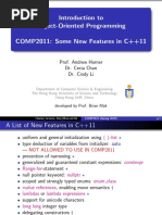 Introduction To Object-Oriented Programming COMP2011: Some New Features in C++11