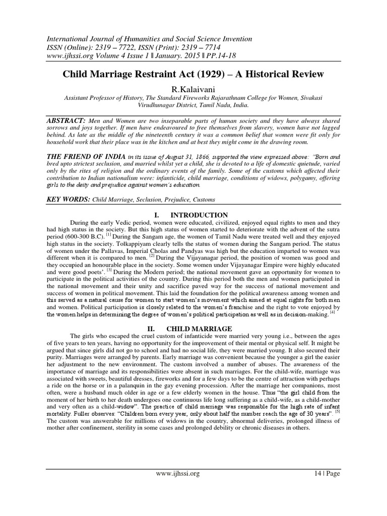 Child Marriage Restrain Act PDF | PDF | Child Marriage | Marriage