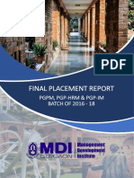 MDI Gurgaon Placement Report 2016-18