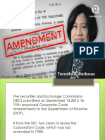 Proposed Amendments to the Corporation Code