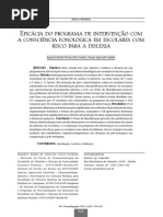 Eficácia Do Programa de Intervenção Com a Consciência Fonológica Em Escolares Com Risco Para a Dislexia