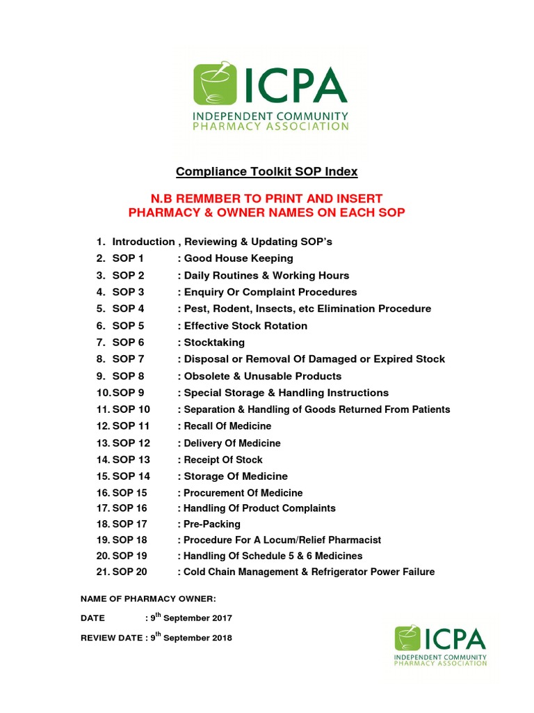 Sops Pharmacy Pharmacist