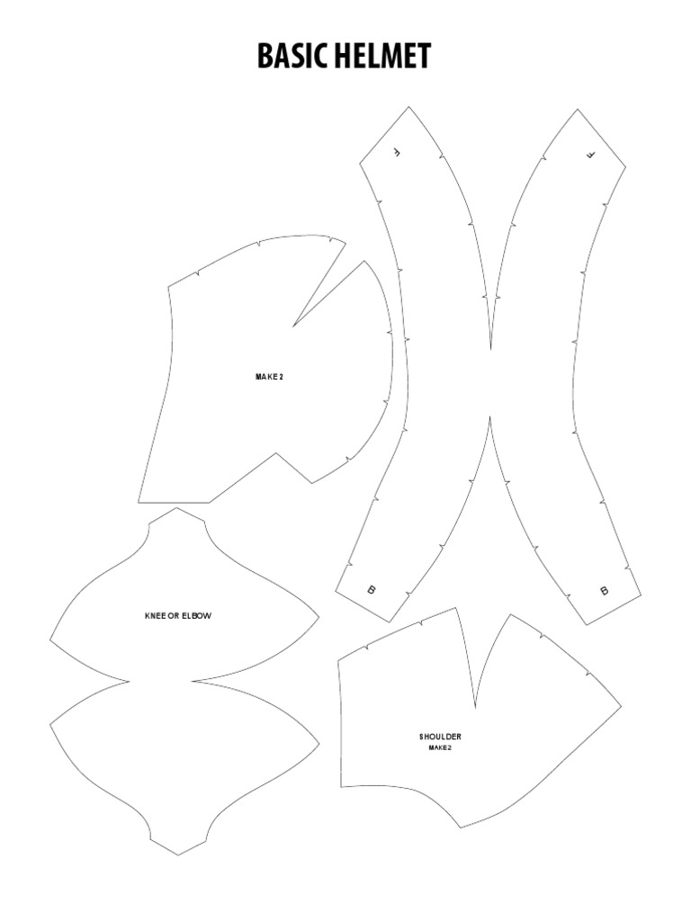 Basic Foam Helmet Template PDF | PDF | Military Personal Equipment ...