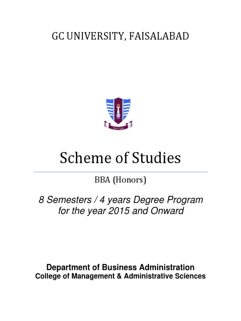BBA (Hons) Course Outline at GC University | PDF | Microeconomics ...