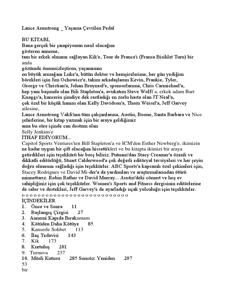 Lance Armstrong Yasama Cevrilen Pedal Pdf