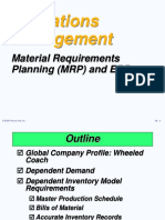 Operations Management: Material Requirements Planning (MRP) and ERP