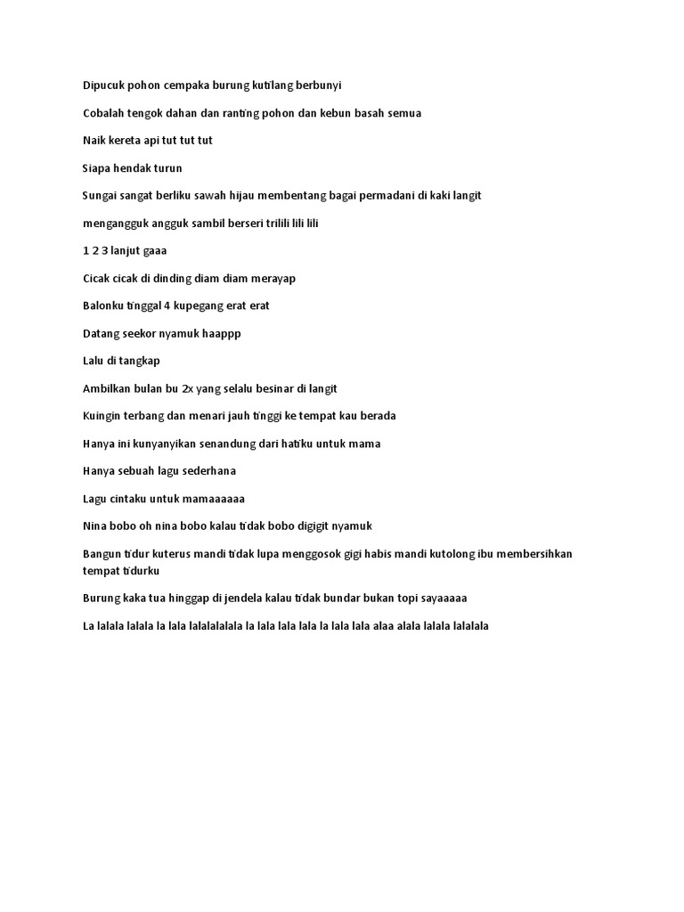 Lirik Lagu Anak Docx