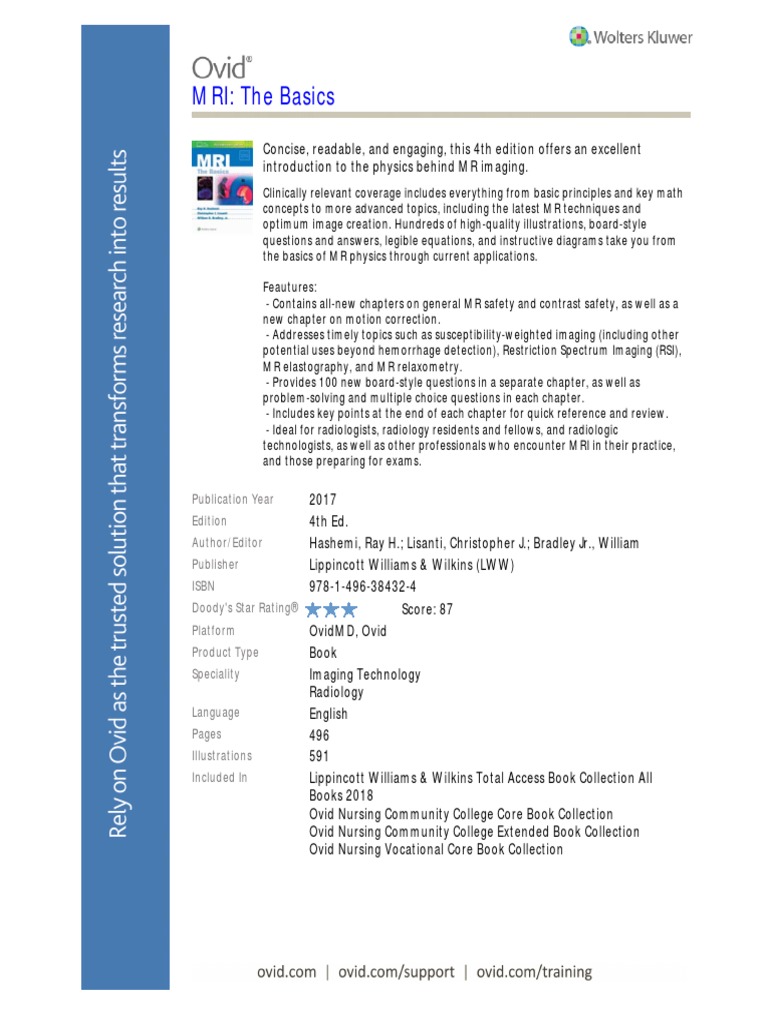 MRI: The Basics: 9781496384324: Medicine & Health Science