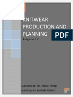 KNITWEAR PRODUCTION AND PLANNING ASSIGNMENT