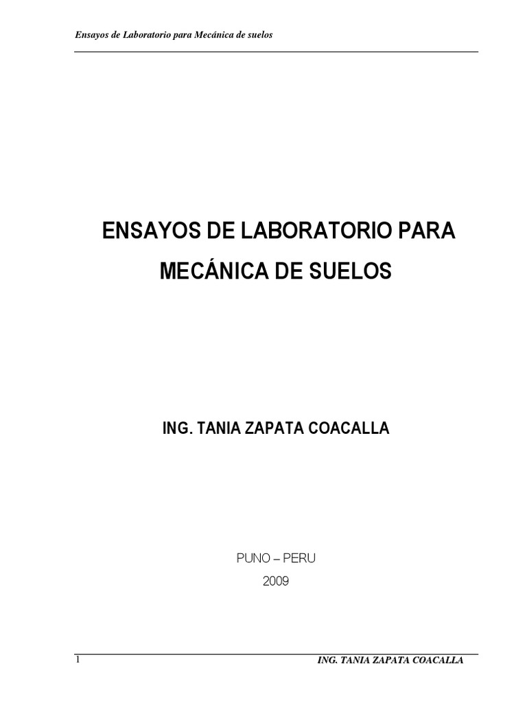 Manual Suelos I Labf Tania Presentado | PDF | Mecánica de suelos | Densidad