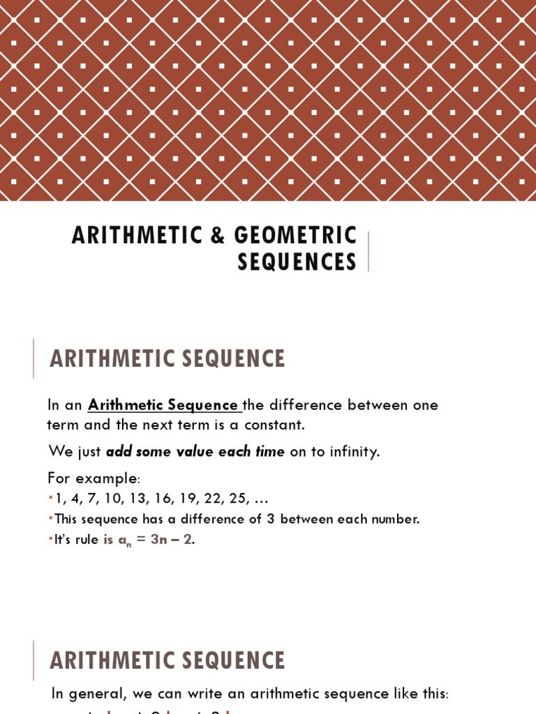 Arithmetic vs Geometric Sequences Explained | PDF | Arithmetic ...