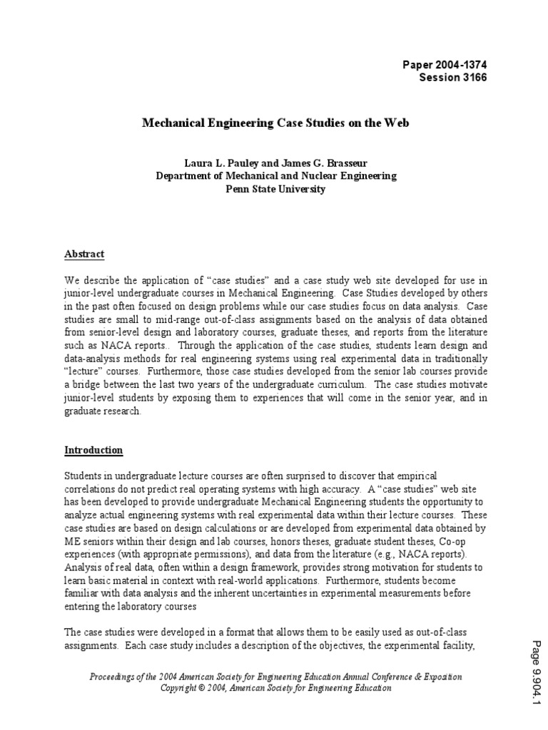 mechanicalengineeringcasestudiesontheweb.pdf Experiment Case