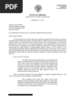 Oregon Legislative Counsel Opinion on Bloomberg Special Assistant Attorneys General
