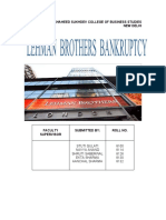 Shaheed Sukhdev College of Business Studies Report on Lehman Brothers Bankruptcy