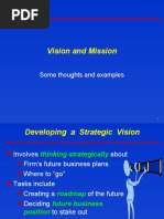 Vision and Mission: Some Thoughts and Examples