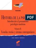 Gondra (2001) Historia de La Psicología. Vol. II Escuelas y Teorías Contemporáneas