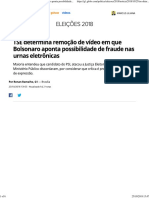 TSE Determina Remoção de Vídeo de Bolsonaro