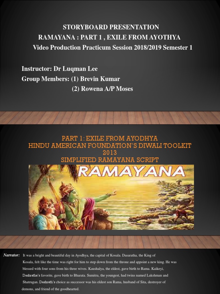 Storyboard Presentation Ramayana: Part 1, Exile From Ayothya Video ...