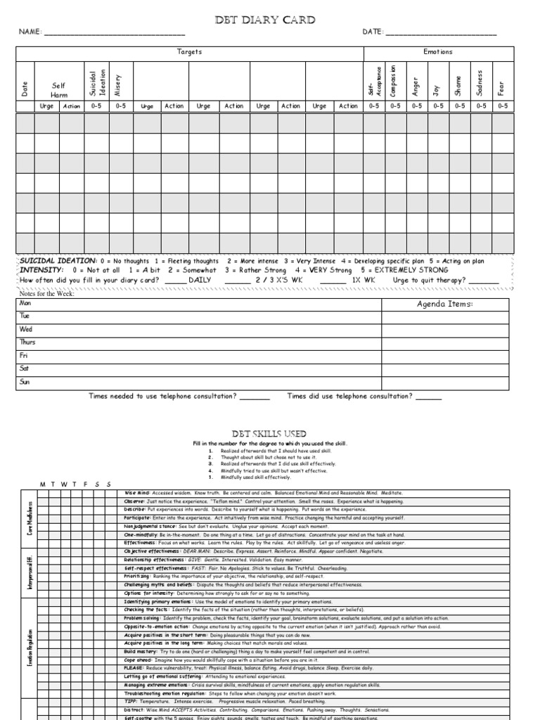 Dbt emotion regulation worksheets picture
