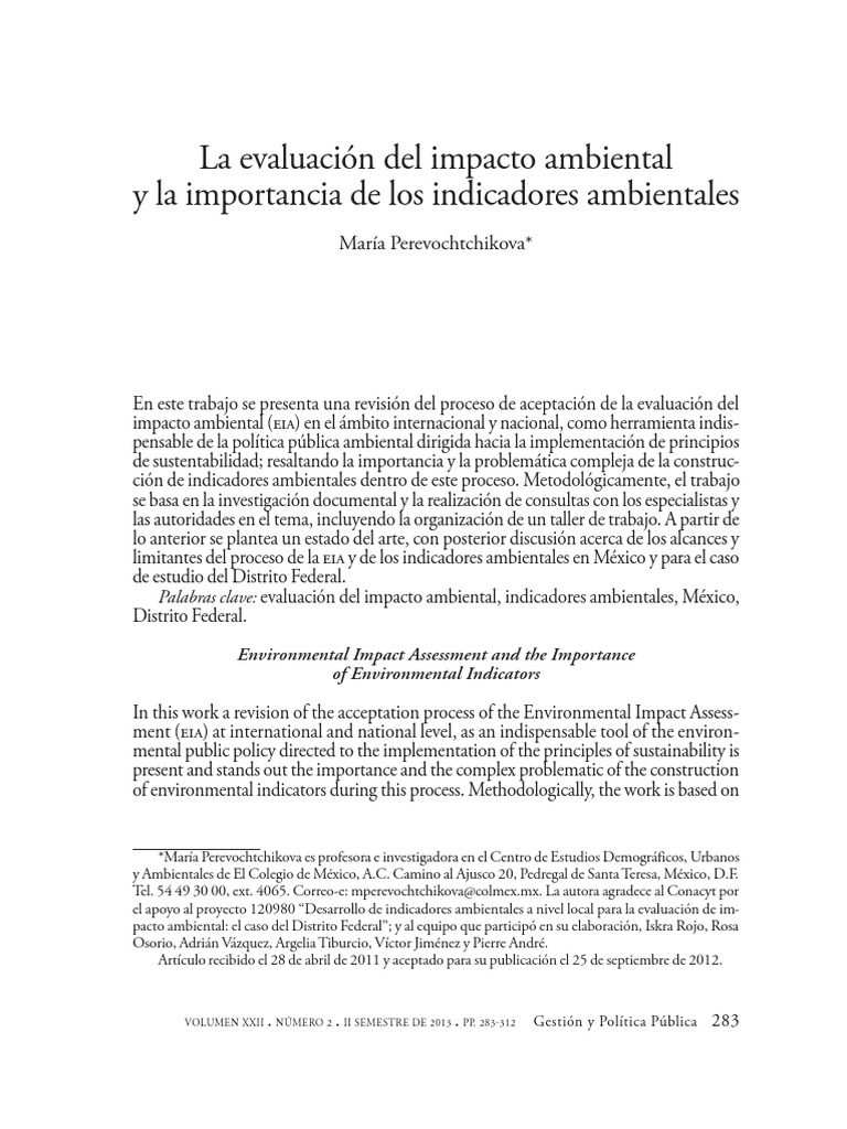 La Evaluación Del Impacto Ambiental PDF | PDF | Evaluación de impacto ...