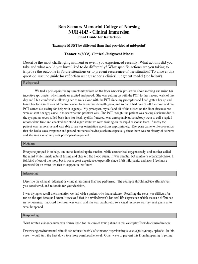 acute care final reflective journal 2018 Nursing Patient Free 30